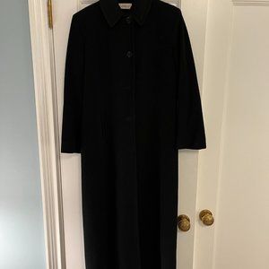 Calvin Klein Merino Wool Long Black Evening Coat